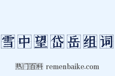 雪中望岱岳组词是什么意思的图片